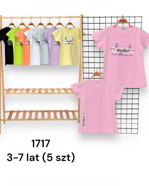 Bluzki dziewczęce 1717 1 kolor 3-7lat