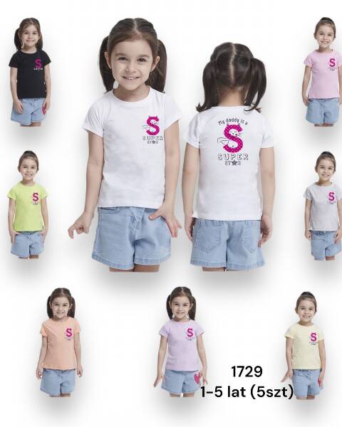Bluzki dziewczęce 1729 1 kolor 1-4lat