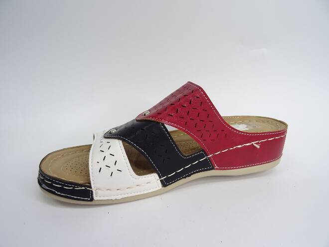 Klapki Damskie KH1109 RED/BLACK/WHITE 36-41 1