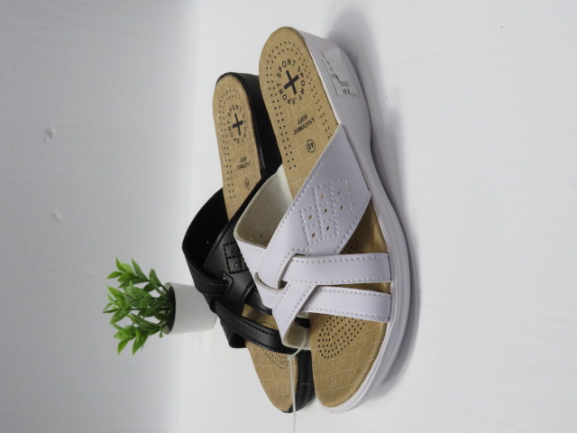 Klapki Damskie 2953 BLACK/BEIGE/WHITE 36-41