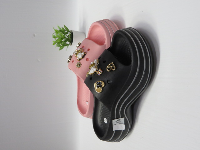 Klapki Damskie 18269 BLACK/WHITE/PINK 36-40 1