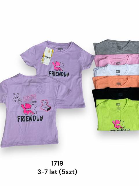 Bluzki Dziewczęce 1719 1 kolor 3-7 (Towar Tureckie) 1