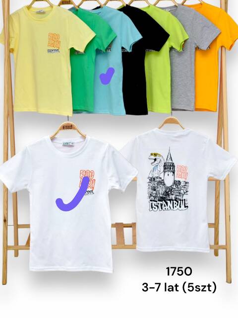 Bluzki  Chłopięca 1750 1 kolor 3-7 (Towar Tureckie) 1