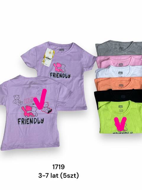 Bluzki Dziewczęce 1719 1 kolor 3-7 (Towar Tureckie) 1