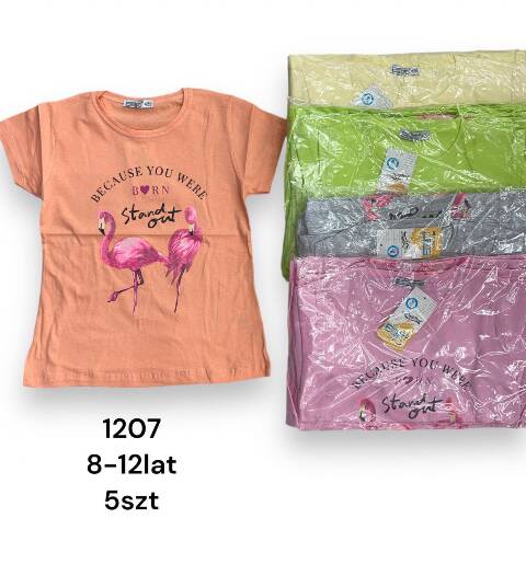 Bluzki Dziewczęce 1207 1 kolor 8-12 (Towar Tureckie) 1