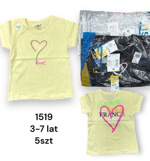 Bluzki Dziewczęce 1519 1 kolor 3-7 (Towar Tureckie) 1