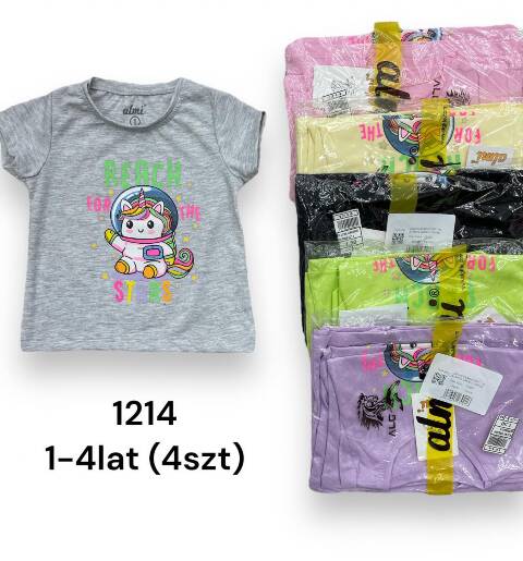 Bluzki Dziewczęce 1214 1 kolor 1-4 (Towar Tureckie)