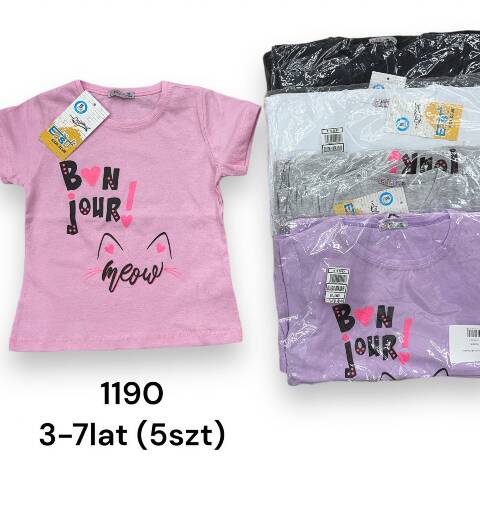 Bluzki Dziewczęce 1190 1 kolor 3-7 (Towar Tureckie) 1