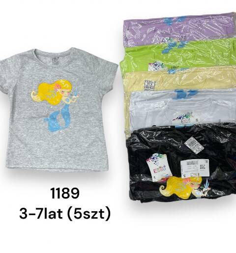 Bluzki Dziewczęce 1189 1 kolor 3-7 (Towar Tureckie) 1