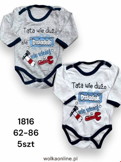 Body niemowlęce 1816 1 kolor 62-86 (Towar Tureckie)
