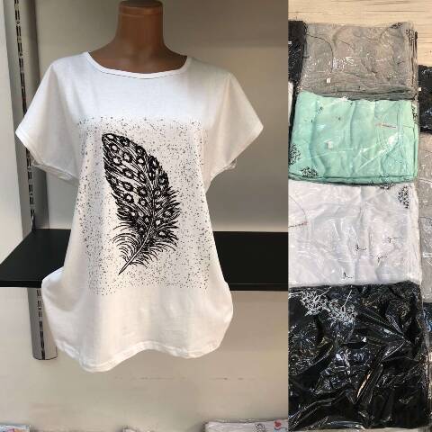 Bluzka Damskie 3681 Mix kolor 2XL-4XL (Towar Tureckie) 1