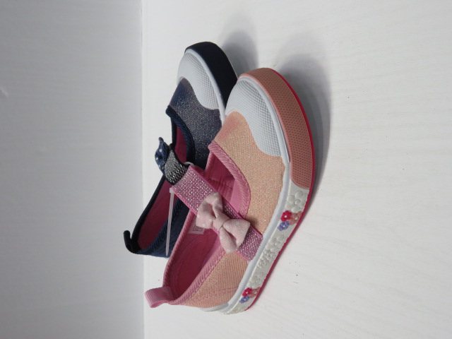 Baleriny Dziecięce 2309-22 NAVY/PINK/PEACH 25-30 1