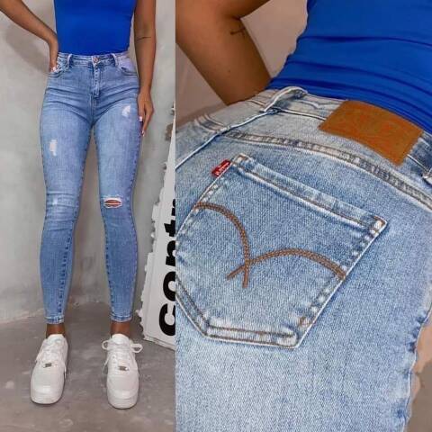 Jeansy damskie 3242 1 kolor XS-XL