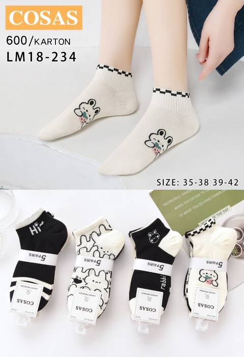 Stopki damskie LM18-234 Mix kolor 35-42