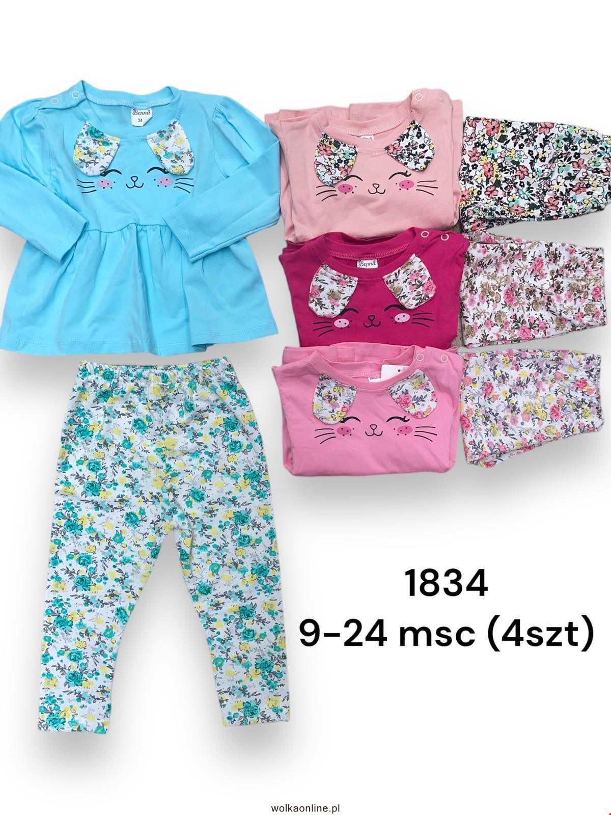 Komplet dziewczęcy  1834 1 kolor  9-24m(Towar Tureckie)