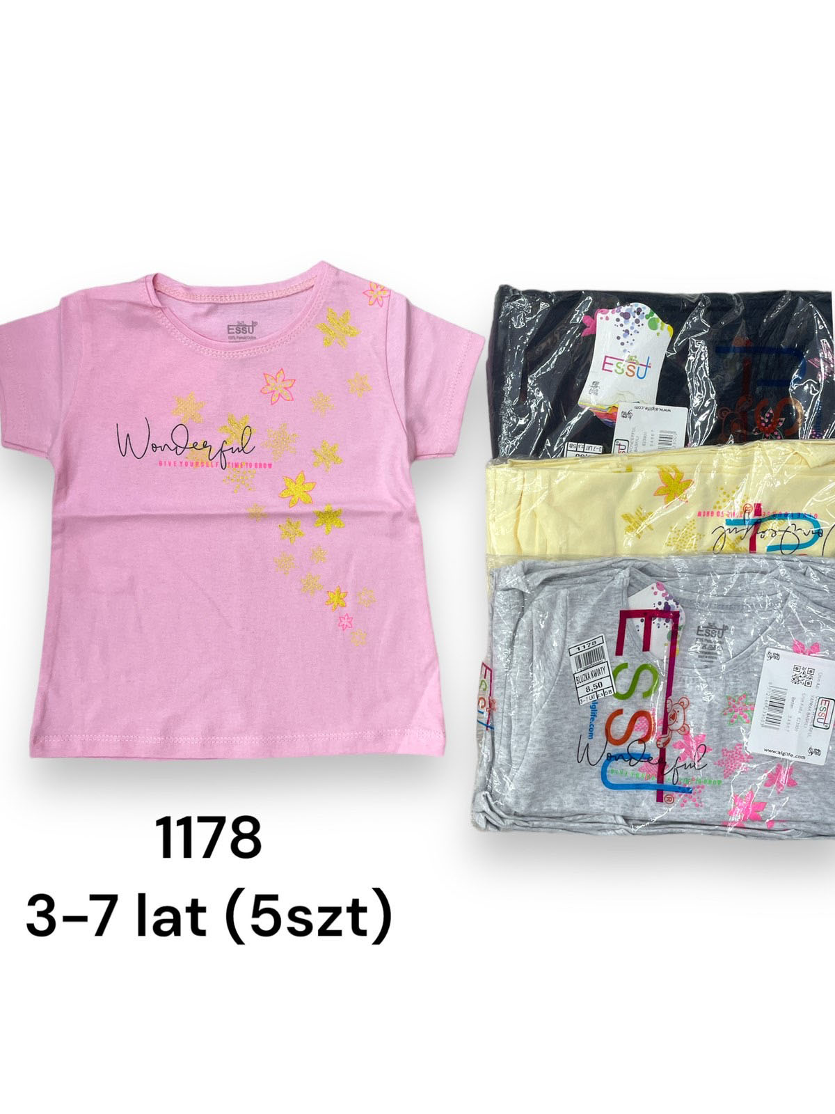 Bluzki dziewczęce 1178 1 kolor 3-7(Towar Tureckie) 1