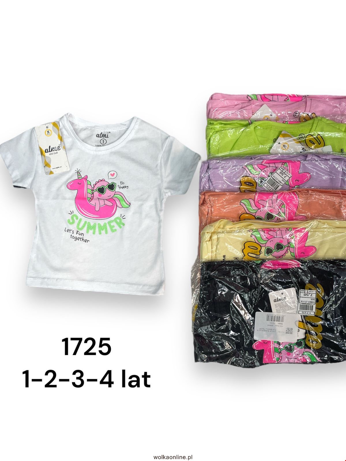 Bluzki dziewczęce 1725 1 kolor  1-4(Towar Tureckie)