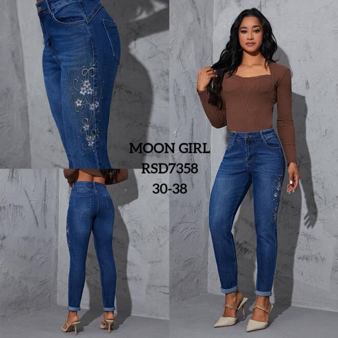 Jeansy damskie RSD7358 1 kolor  30-38