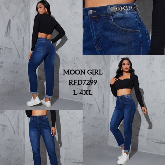 Jeansy damskie RFD7299 1 kolor  L-4XL