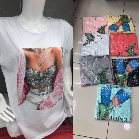 Bluzka Damskie 5302 Mix kolor 2XL-4XL (Towar Tureckie)