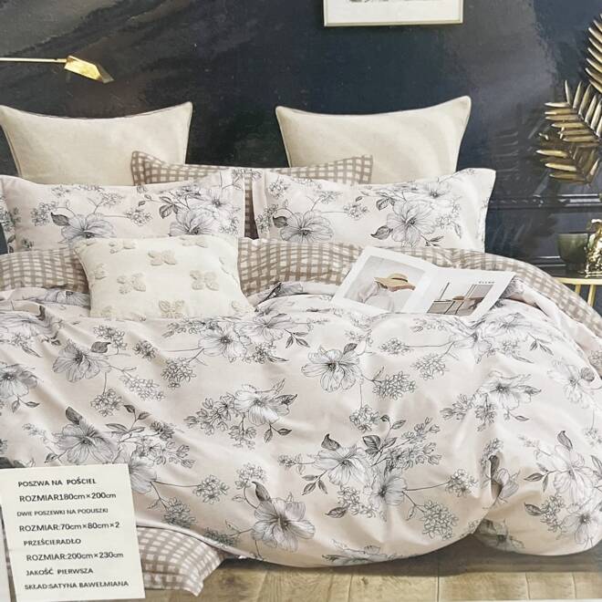 Komplet Pościeli 4 Części E1786 Mix wzory  180 x 200