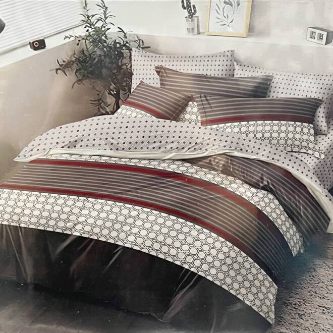 Komplet Pościeli 4 Części E1823 Mix wzory  160 x 200 1