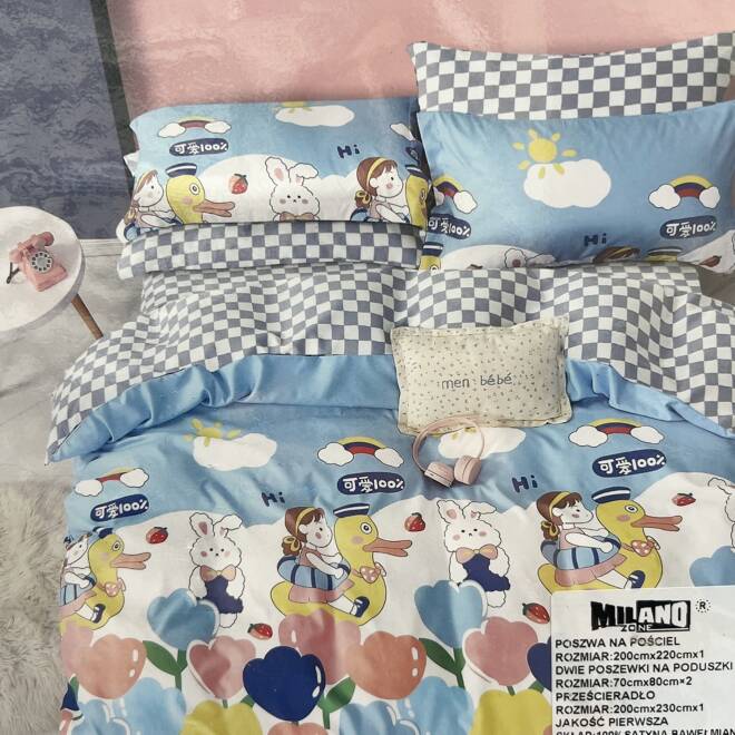 Komplet Pościeli 4 Części E1826 Mix wzory  160 x 200 1