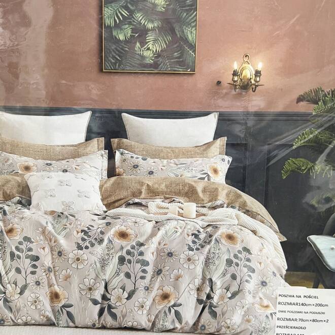 Komplet Pościeli 4 Części E1838 Mix wzory  140 x 200 1