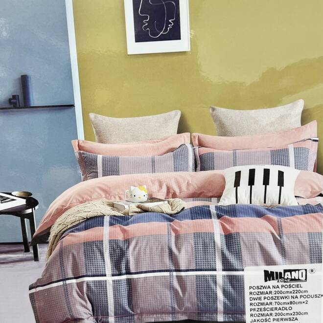 Komplet Pościeli 4 Części E1855 Mix wzory  200 x 220 1