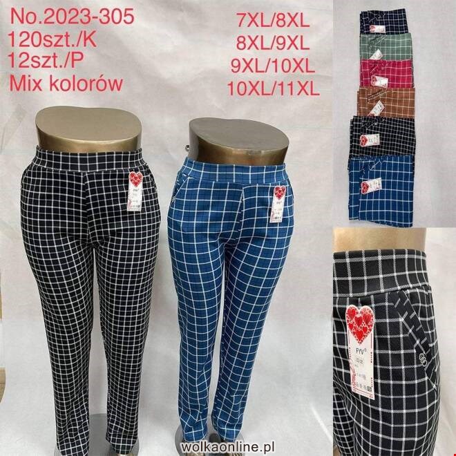 Spodnie damskie 2023-305 Mix KOLOR  7XL-11XL (TOWAR CHINA)
