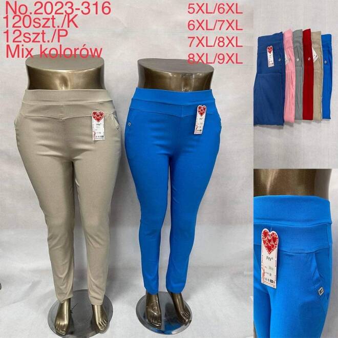 Spodnie damskie 2023-316 Mix KOLOR  5XL-9XL (TOWAR CHINA)