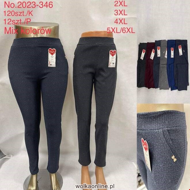 Spodnie damskie 2023-346 Mix KOLOR  2XL-6XL (TOWAR CHINA)