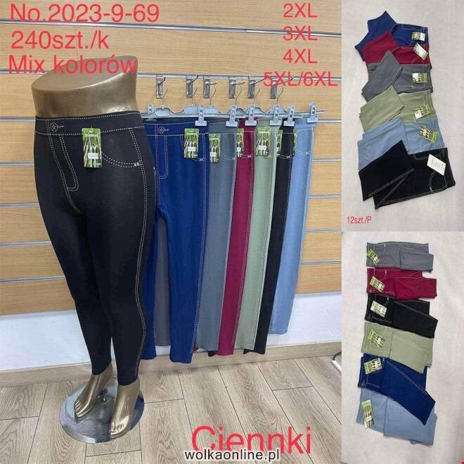 Leginsy damskie 2023-9-69 Mix KOLOR  2XL-6XL (TOWAR CHINA)