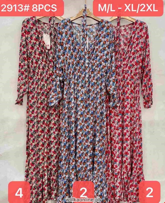 Sukienka damskie 2913 Mix KOLOR  M-2XL (Towar Tureckie)
