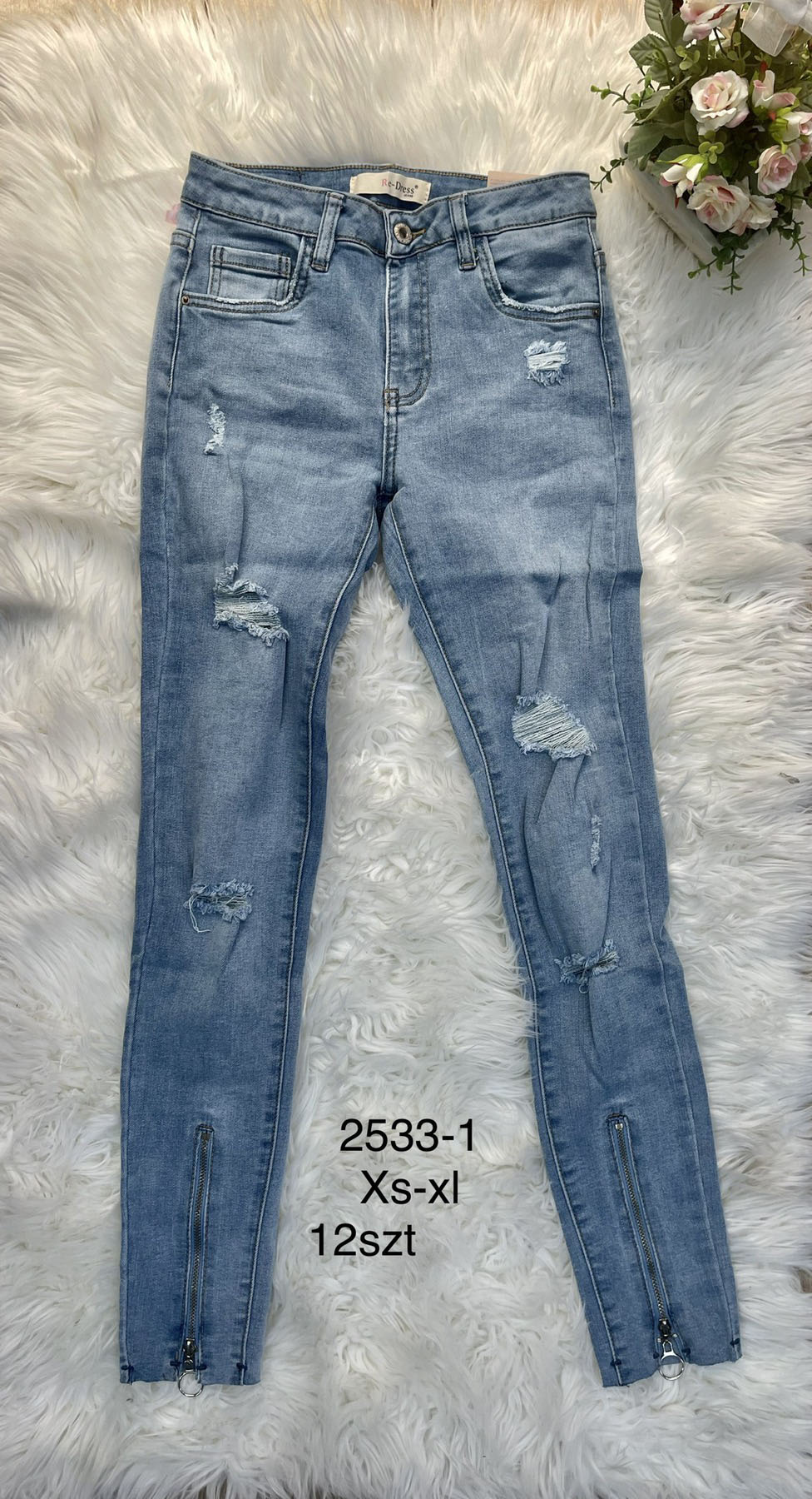 Jeansy damskie L042-4 1 kolor XS-XL