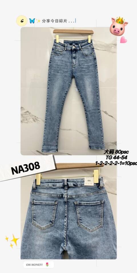 Jeansy damskie NA308 1 kolor 44-54