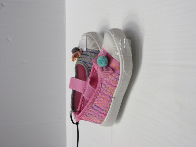 Baleriny Dziecięce 1553-22 PINK/GREY/RED 19-24 1