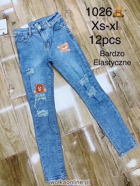 Jeansy damskie 1026 1 kolor XS-XL