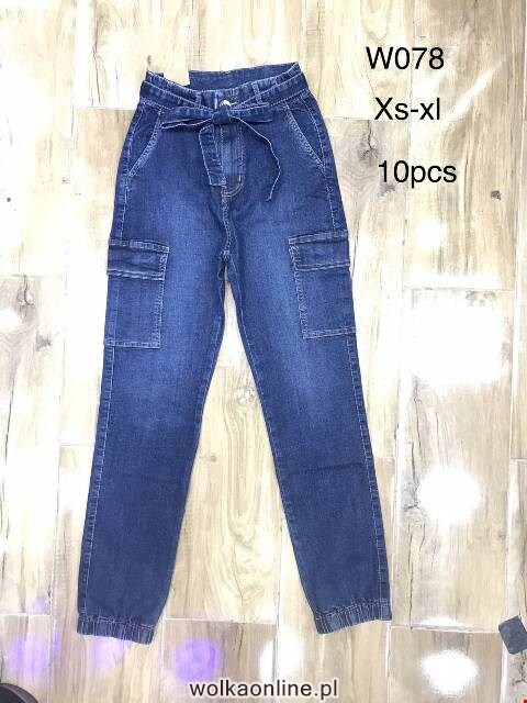 Jeansy damskie W078 1 kolor XS-XL