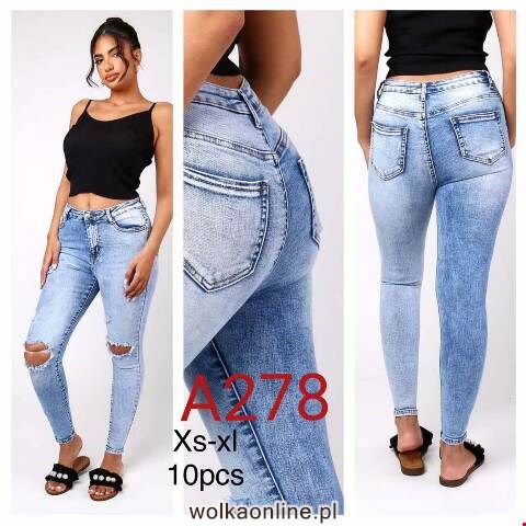 Jeansy damskie A278 1 kolor XS-XL