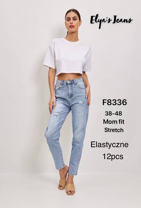 Jeansy damskie F8336 1 kolor 38-48 1