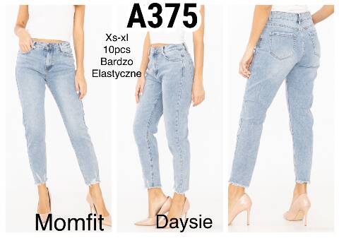 Jeansy damskie A375 1 kolor XS-XL 1