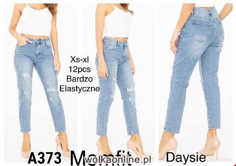 Jeansy damskie A373 1 kolor XS-XL