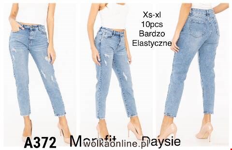 Jeansy damskie A372 1 kolor XS-XL
