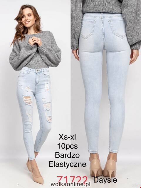 Jeansy damskie Z1722 1 kolor XS-XL