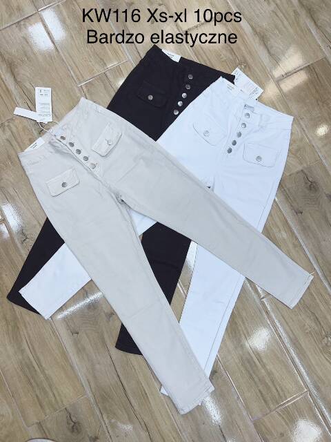 Jeansy damskie KW116 1 kolor XS-XL 1