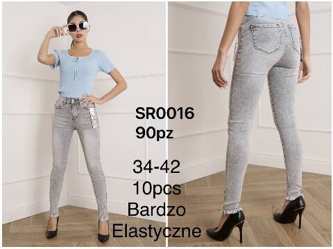 Jeansy damskie SR0016 1 kolor 34-42 1