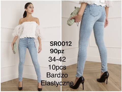 Jeansy damskie SR0012 1 kolor 34-42