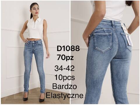 Jeansy damskie D1088 1 kolor 34-42 1