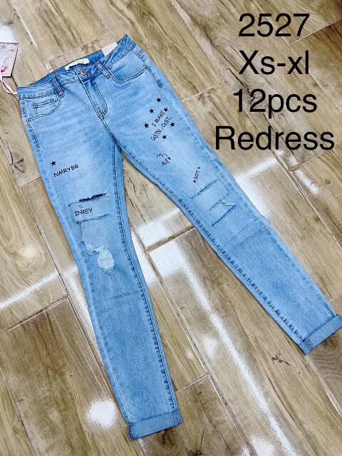 Jeansy damskie 2527 1 kolor XS-XL